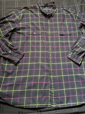 Polo Ralph Lauren Long Sleeve Multicolor Flannel Shirt Plaid Mens Size 4XLT